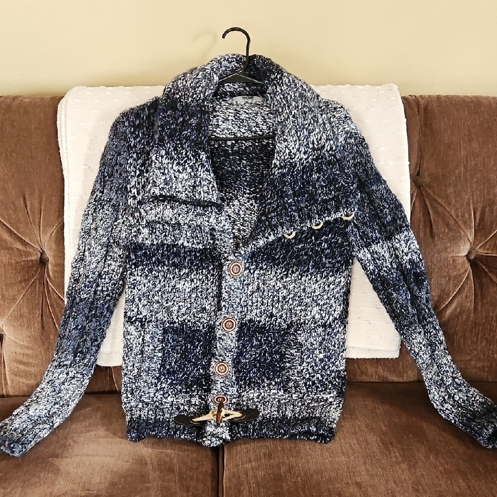 Chunky Knit Cardigan with Toggle Closure